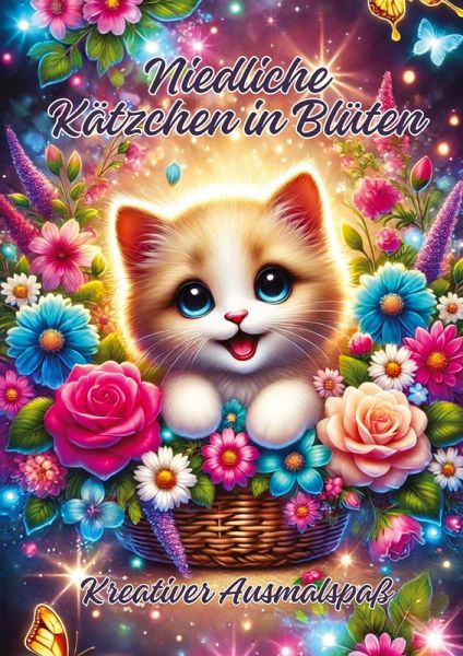 Niedliche Kätzchen in Blüten Niedliche Kätzchen in Blüten