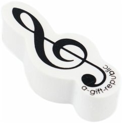 Cover Radiergummi Violinschlüssel weiß 5 cm