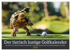 Der tierisch lustige Golfkalender (Wandkalender 2025 DIN A2 quer), CALVENDO Monatskalender