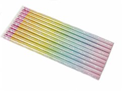 Cover Bleistift mit Radiergummi Violinschlüssel bunt/silber Set aus 10 Stück