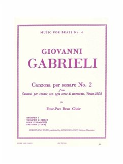 Cover Canzona per sonare no.2 for 2 trumpets, horn and baritone (tuba) score and parts