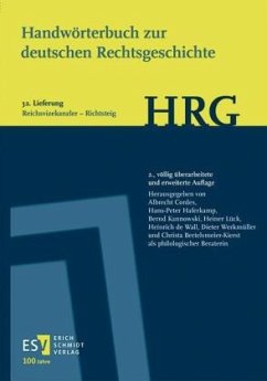 Cover Handwörterbuch zur deutschen Rechtsgeschichte (HRG) - Lieferungsbezug - Lieferung 32: Reichsvizekanzler-Richtsteig