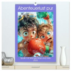 Abenteuerlust pur - Spaß mit Manga Boys und Girls (hochwertiger Premium Wandkalender 2025 DIN A2 hoch), Kunstdruck in Hochglanz - Brunner-Klaus, Liselotte