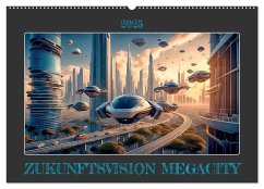 Zukunftsvision Megacity (Wandkalender 2025 DIN A2 quer), CALVENDO Monatskalender