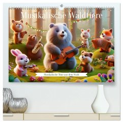 Musikalische Waldtiere (hochwertiger Premium Wandkalender 2025 DIN A2 quer), Kunstdruck in Hochglanz