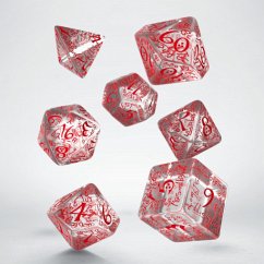 Elvish Translucent & red Dice Set (7)