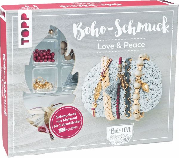 Boho-Schmuckset Love & Peace (Dunkelrot/Grau) (Restauflage) Boho-Schmuckset Love & Peace (Dunkelrot/Grau) (Restauflage)