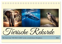 Tierische Rekorde (Tischkalender 2025 DIN A5 quer), CALVENDO Monatskalender - Kleemann, Claudia
