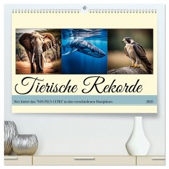 Tierische Rekorde (hochwertiger Premium Wandkalender 2025 DIN A2 quer), Kunstdruck in Hochglanz