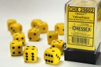 Opaque 16mm d6 Yellow/black Dice Block (12 dice)