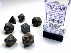 Opaque Polyhedral Dark Grey/copper 7-Die Set