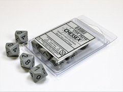 Opaque Dark Grey/black Set of Ten d10s