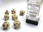 Marble Polyhedral Ivory/black 7-Die Set