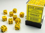 Opaque 12mm d6 Yellow/black Dice Block (36 dice)