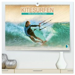 Kitesurfen: Mit Drachen am Meer (hochwertiger Premium Wandkalender 2025 DIN A2 quer), Kunstdruck in Hochglanz - Calvendo, Calvendo