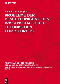 Probleme der Beschleunigung des wissenschaftlich-technischen Fortschritts