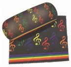 Glasses Case 'Multi-Coloured Treble Clef' with matching lens cloth