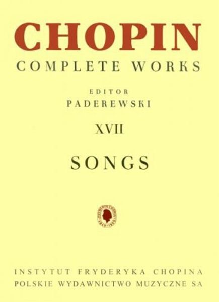 Complete Works vol.17 Songs for voice and piano