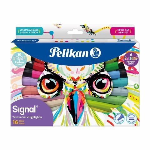 Pelikan Textmarker Signal, Eulen Print, 16er Set Pelikan Textmarker Signal, Eulen Print, 16er Set