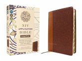 NIV Application Bible, Large Print, Leathersoft, Brown, Red Letter, Thumb Indexed, Comfort Print