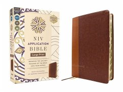NIV Application Bible, Large Print, Leathersoft, Brown, Red Letter, Thumb Indexed, Comfort Print - Zondervan