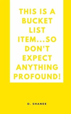 Cover This is a bucket list item...so don't expect anything profound!