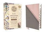 NIV Application Bible, Large Print, Leathersoft, Pink/Gray, Red Letter, Thumb Indexed, Comfort Print