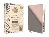 NIV Application Bible, Large Print, Leathersoft, Pink/Gray, Red Letter, Thumb Indexed, Comfort Print