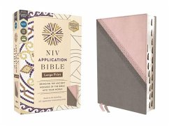 Cover NIV Application Bible, Large Print, Leathersoft, Pink/Gray, Red Letter, Thumb Indexed, Comfort Print
