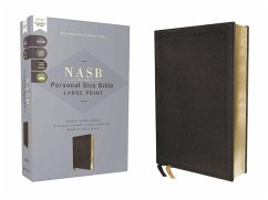Cover NASB, Personal Size Bible, Large Print, Genuine Leather, Calfskin, Black, Red Letter, 1995 Text, Comfort Print
