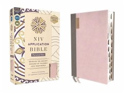 Cover NIV Application Bible, Personal Size, Leathersoft, Pink/Gray, Red Letter, Thumb Indexed, Comfort Print