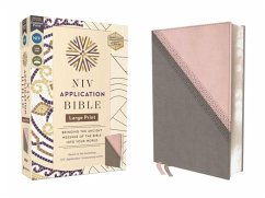 Cover NIV Application Bible, Large Print, Leathersoft, Pink/Gray, Red Letter, Comfort Print