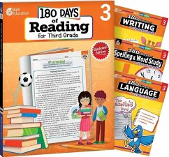 Cover 180 Days(tm) Reading 2nd Ed, Writing, Spelling, & Language Grade 3: 4-Book Set