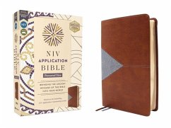 Cover NIV Application Bible, Personal Size, Leathersoft, Brown/Blue, Red Letter, Comfort Print