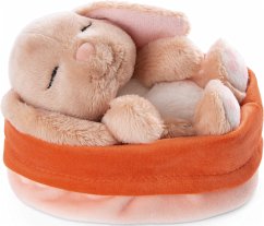 Cover NICI 48708 - Sleeping Pets, Hase karamell 12cm im Körbchen