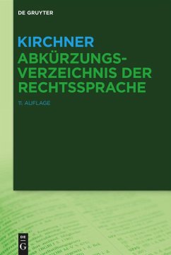 Cover Kirchner - Abkürzungsverzeichnis der Rechtssprache