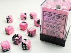 GeminiŽ 12mm d6 Black-Pink/white Dice Block (36 dice)