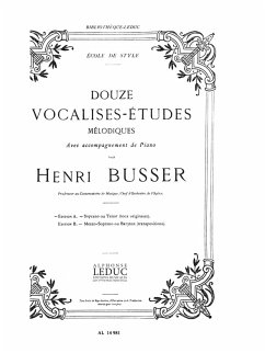 Cover BUSSER 12 VOCALISES ETUDES MELODIQUES EDITION A AVEC ACCOMPAGNEMENT BL558