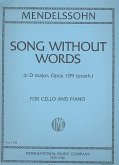 Song without Words D major op.109 for cello and piano Song without Words D major op.109 for cello and piano