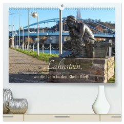 Lahnstein, wo die Lahn in den Rhein fließt (hochwertiger Premium Wandkalender 2025 DIN A2 quer), Kunstdruck in Hochglanz