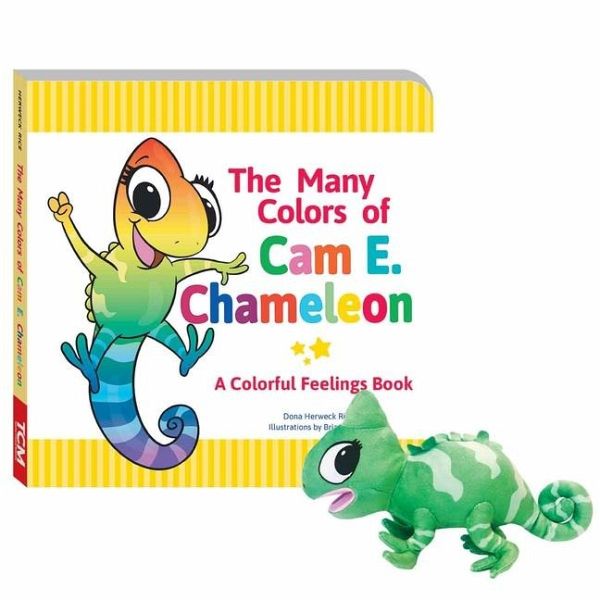 The Many Colors of CAM E. Chameleon Board Book & Plush Set The Many Colors of CAM E. Chameleon Board Book & Plush Set