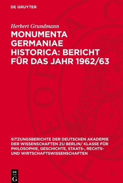 Cover Monumenta Germaniae Historica: Bericht für das Jahr 1962/63