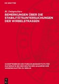 Bemerkungen über die Stabilitätsuntersuchungen der Wirbelstrassen
