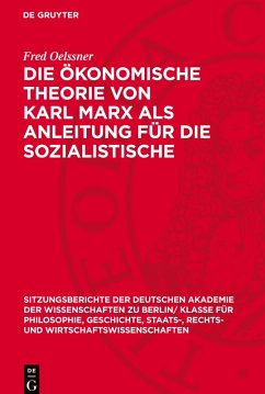 Cover Die ökonomische Theorie von Karl Marx als Anleitung für die sozialistische Wirtschaftsführung