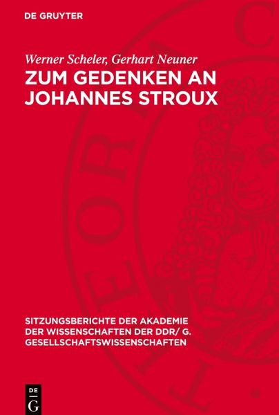 Zum Gedenken an Johannes Stroux Zum Gedenken an Johannes Stroux