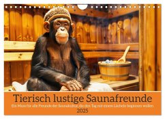 Tierisch lustige Saunafreunde (Wandkalender 2025 DIN A4 quer), CALVENDO Monatskalender