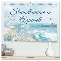 Strandträume in Aquarell (hochwertiger Premium Wandkalender 2025 DIN A2 quer), Kunstdruck in Hochglanz