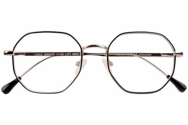 Lesebrille YOKO, schwarz-gold, +2.00 dpt mit Etui Lesebrille YOKO, schwarz-gold, +2.00 dpt mit Etui
