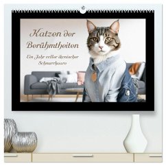 Katzen der Berühmtheiten - Ein Jahr voller ikonischer Schnurrhaare (hochwertiger Premium Wandkalender 2025 DIN A2 quer), Kunstdruck in Hochglanz