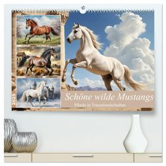 Schöne wilde Mustangs (hochwertiger Premium Wandkalender 2025 DIN A2 quer), Kunstdruck in Hochglanz